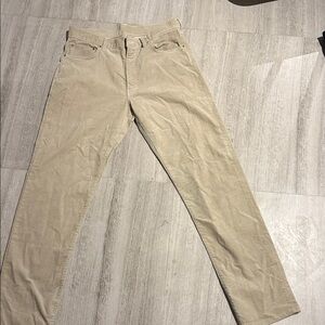 Buck Mason Slim 5-Pocket Twill Pant. Sand/khaki color. Size 32Lx34L